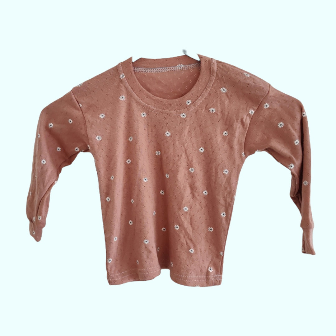 Daisy on Orange Long Sleeve Shirt - LittleBunnies