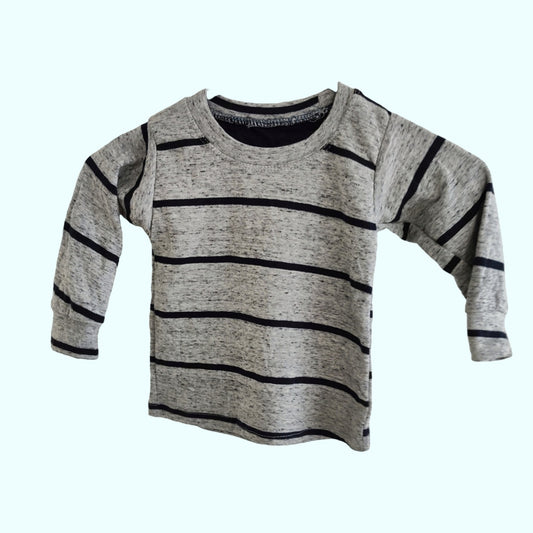 Grey Stripes Long Sleeve Shirt - LittleBunnies