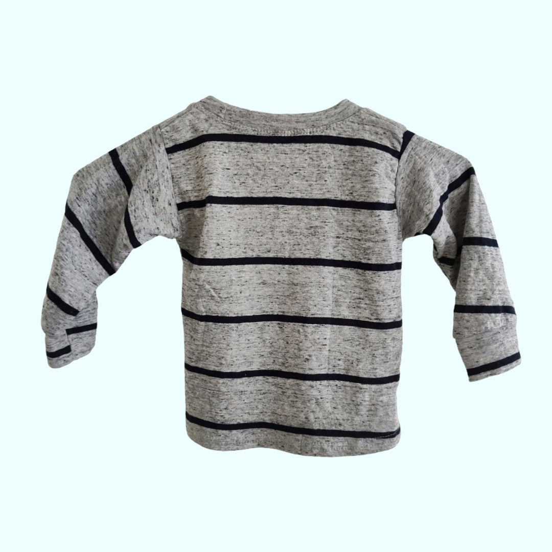 Grey Stripes Long Sleeve Shirt - LittleBunnies