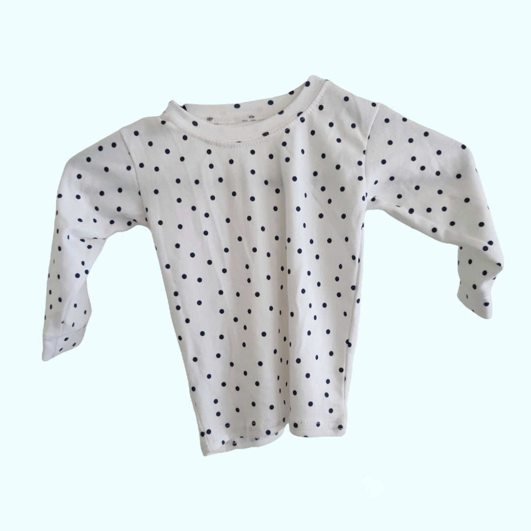 Navy PolkaDot Long Sleeve Shirt - LittleBunnies