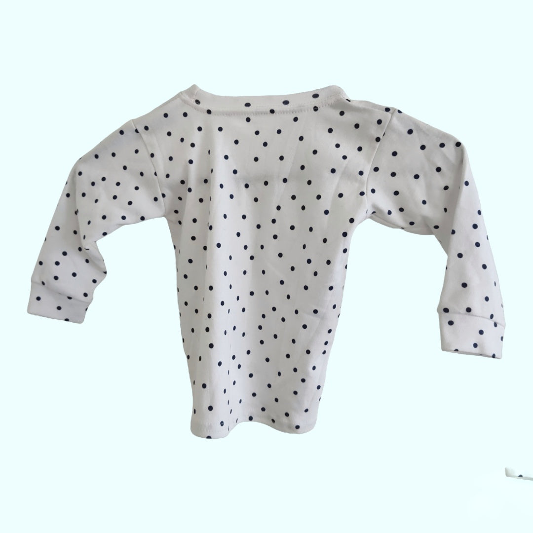 Navy PolkaDot Long Sleeve Shirt - LittleBunnies