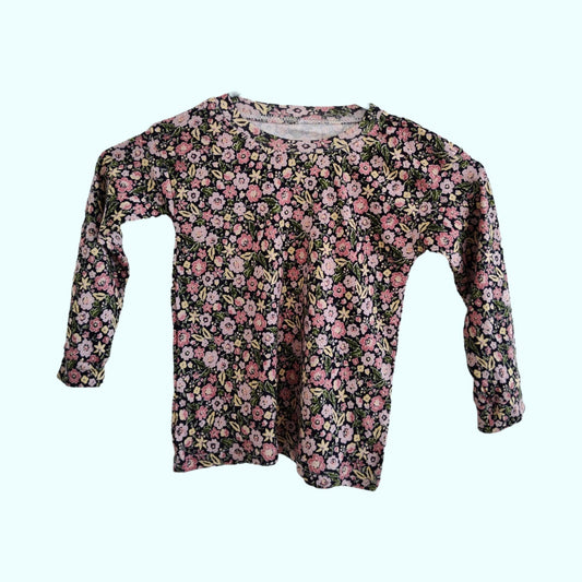 Multifloral Black Long Sleeve Shirt - LittleBunnies