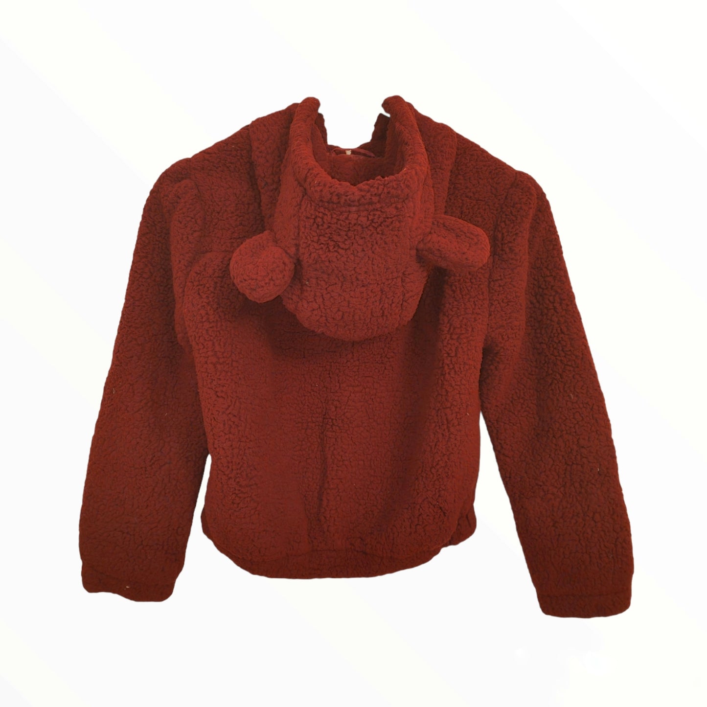 Hooded Teddy Jacket in Maroon - LittleBunnies