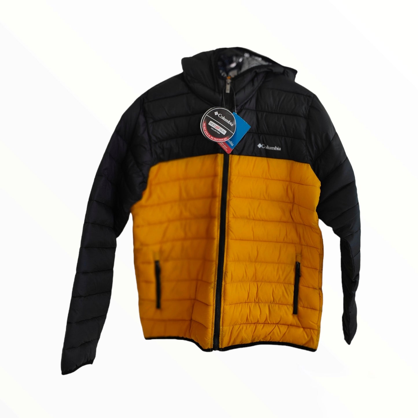 Columbia Omni Heat Puffer Jacket in Black/Yellow - Handsome