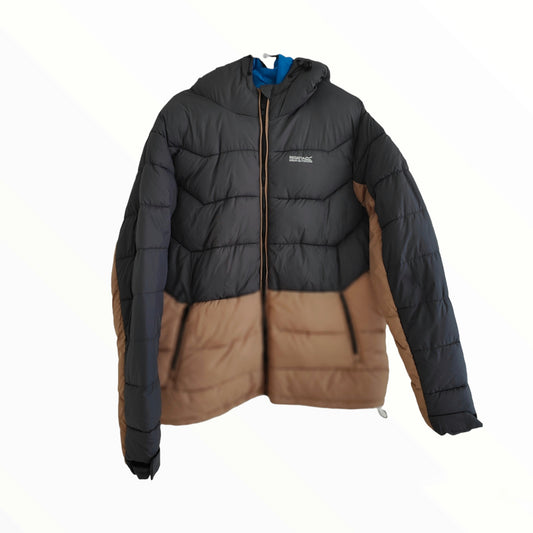 Regatta Puffer Jacket in Dark Grey/Brown - Handsome