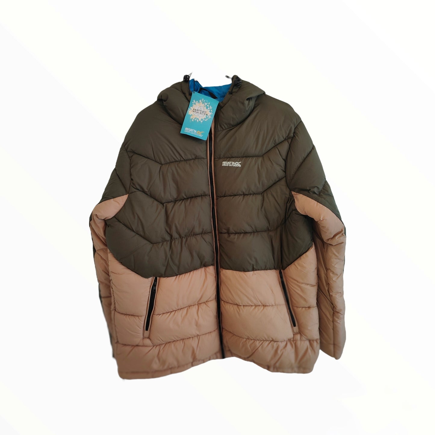 Regatta Puffer Jacket in Dark Green/Cream - Handsome